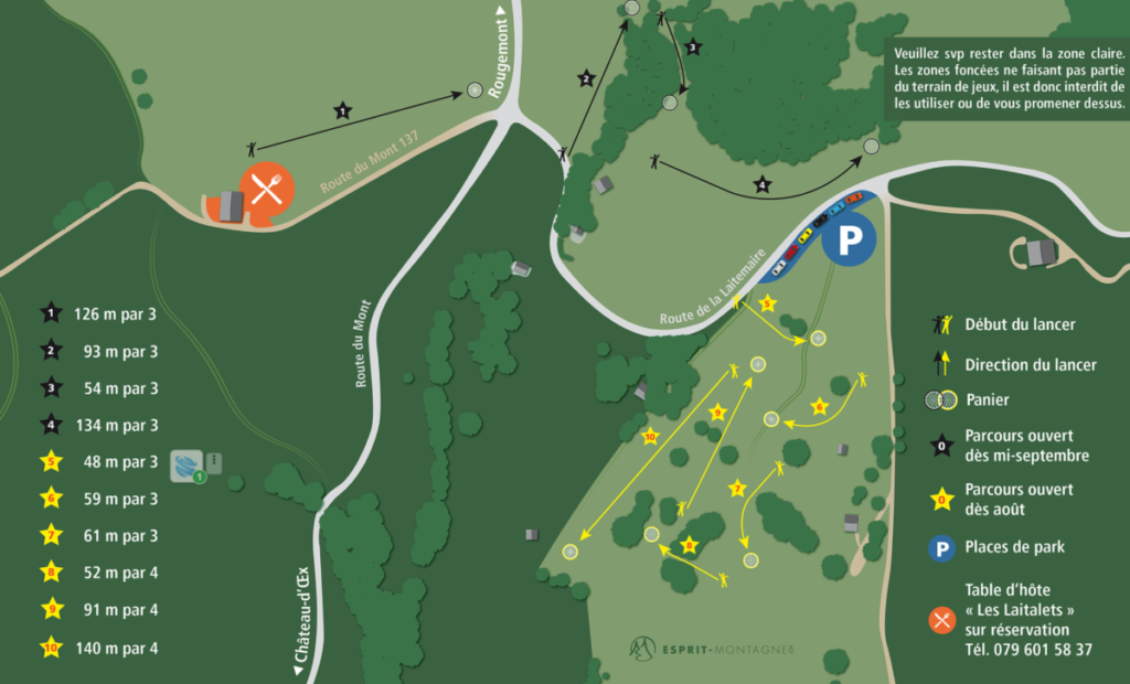 carte parcours disc golf chateau d'oex